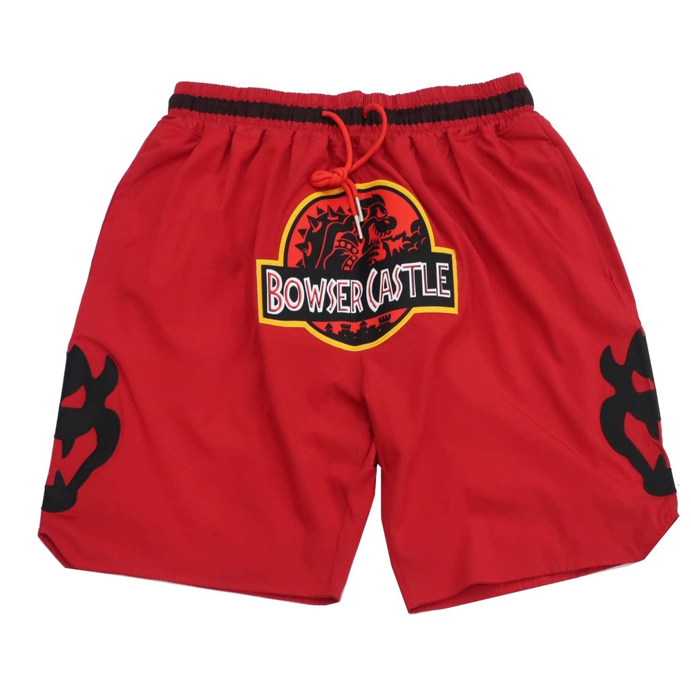 Bowser Castle Super Mario Men's Headgear Classics Basketball Shorts - Red